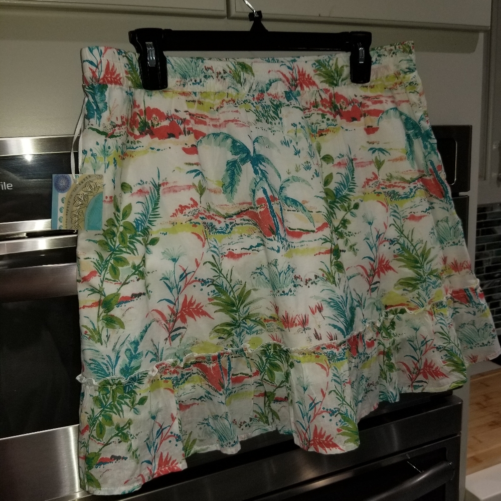 Sigrid Olsen beachy palm tree skirt size XL
